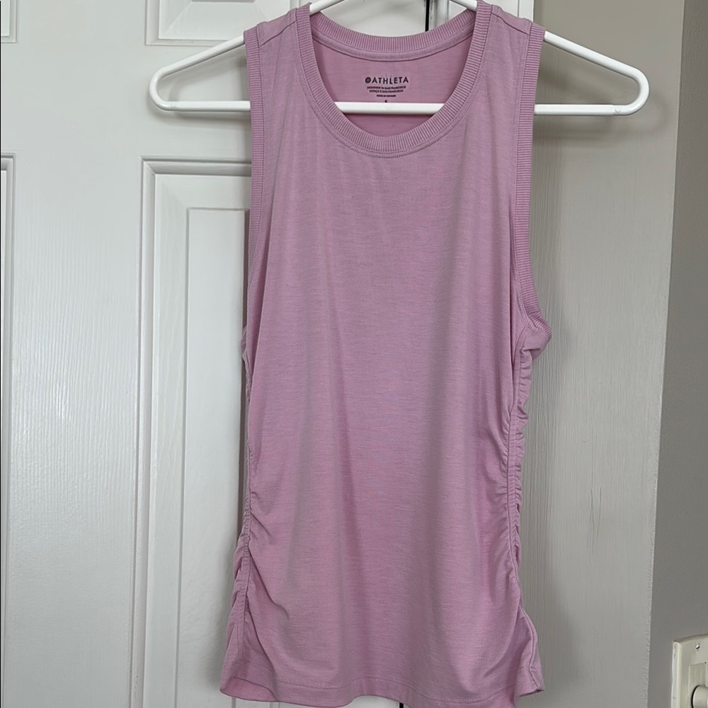 Athleta Women's Small Light Pink With Ease Cinch Tank EUC